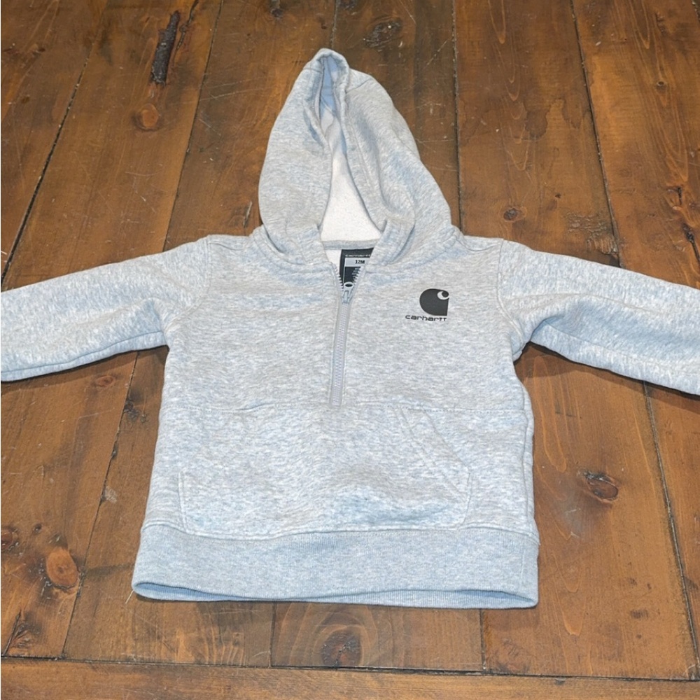 Carhartt Kids Light Gray Half-Zip Hoodie